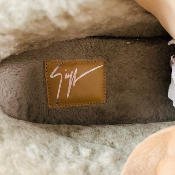 GIUSEPPE ZANOTTI Size 9.5 Pink Grey Suede Faux shearling High Top Sneakers - Picture 7 of 7